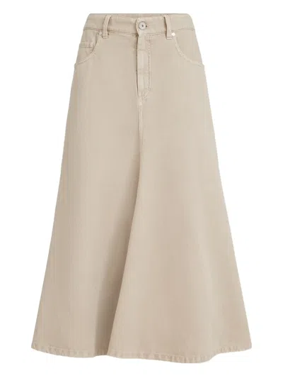 Brunello Cucinelli Five-pocket Flared Skirt In Multi