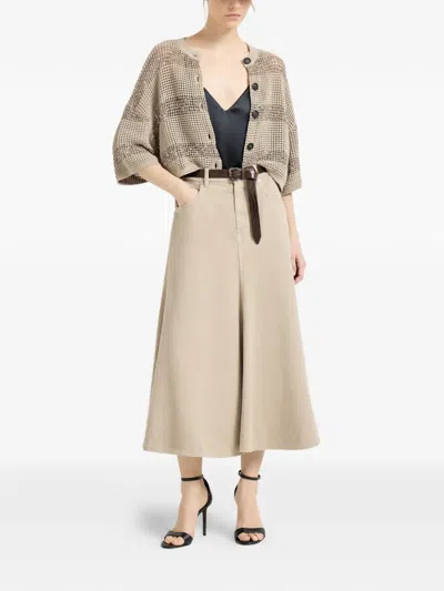 Brunello Cucinelli Five-pocket Flared Skirt In Multi