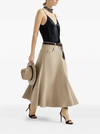 Brunello Cucinelli Five-pocket Flared Skirt In Multi