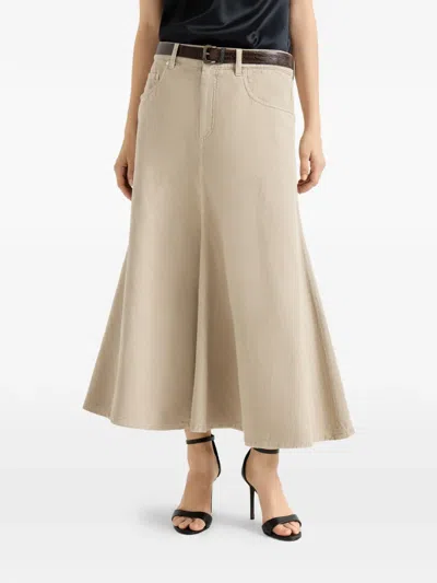 Brunello Cucinelli Five-pocket Flared Skirt In Multi