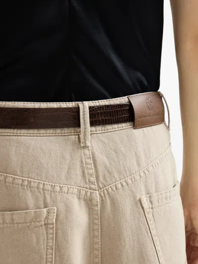 Brunello Cucinelli Five-pocket Flared Skirt In Multi