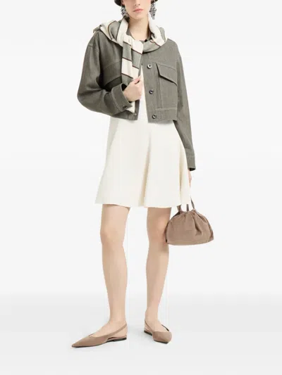 Brunello Cucinelli Denim-effect Twill Outerwear Jacket In Green