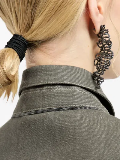 Brunello Cucinelli Denim-effect Twill Outerwear Jacket In Green