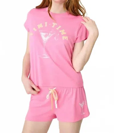 Pj Salvage Tini Time Softee Short Pajama Set In Sorbet In Pink