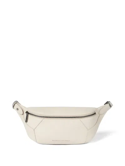 Brunello Cucinelli Duo Leather Belt Bag In White