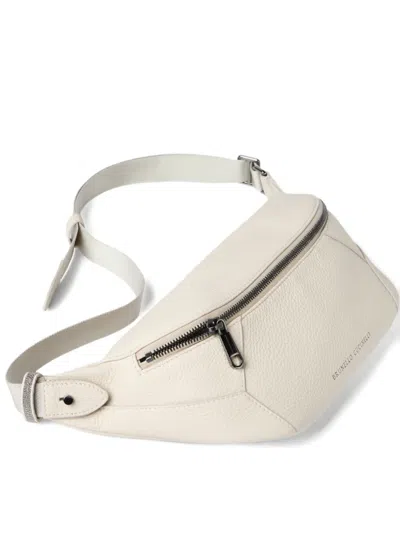 Brunello Cucinelli Duo Leather Belt Bag In White