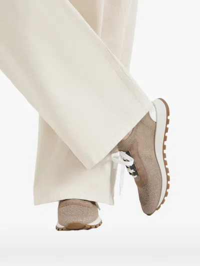 Brunello Cucinelli Sparkling Knit Sneakers In Multi