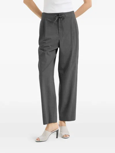 Brunello Cucinelli Drawstring Tailored Trousers In Gray