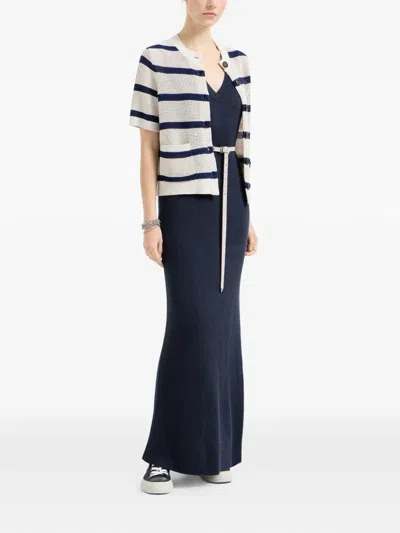 Brunello Cucinelli Ribbed-knit Maxi Dress In Blue