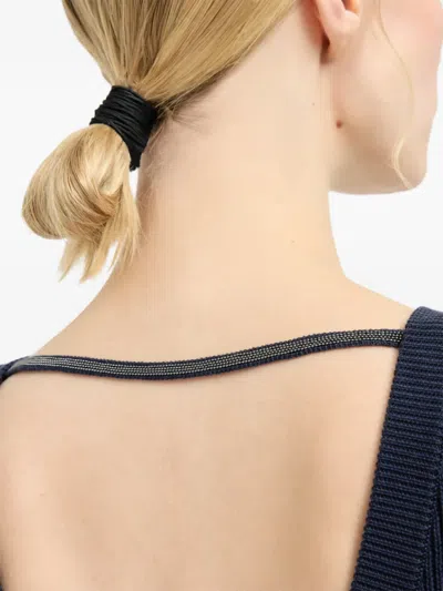 Brunello Cucinelli Ribbed-knit Maxi Dress In Blue