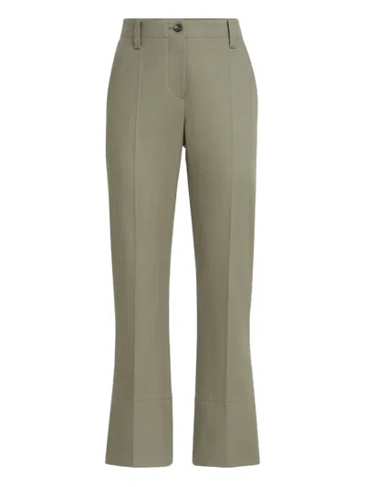 Brunello Cucinelli Kickflare Cigarette Trousers In Green