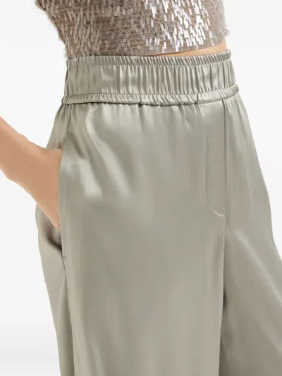 Brunello Cucinelli Elastic-waistband Palazzo Pants In Neutral