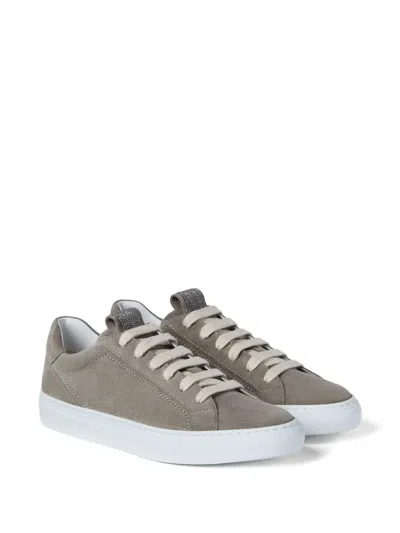 Brunello Cucinelli Suede Sneakers In Multi