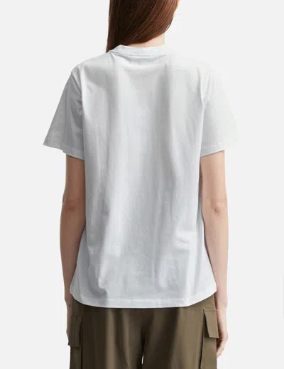 Ganni Graphic Print Relaxed Fit Short Sleeve Top In White