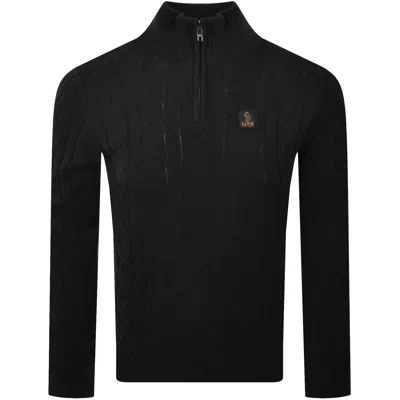 Luke 1977 Merton Funnel Knit Jumper Black In Black