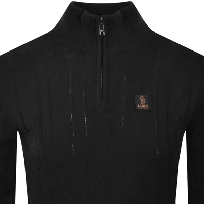 Luke 1977 Merton Funnel Knit Jumper Black In Black