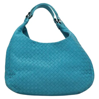 Pre-owned Bottega Veneta Campana Hobo Intrecciato Nappa Blue Leather Bag ()