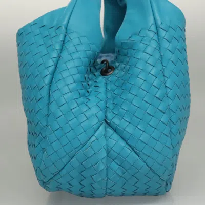Pre-owned Bottega Veneta Campana Hobo Intrecciato Nappa Blue Leather Bag ()