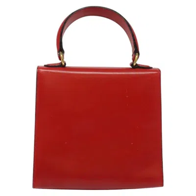 Pre-owned Celine Vintage Logo Top Handle Bag Leather Red Leather Bag ()