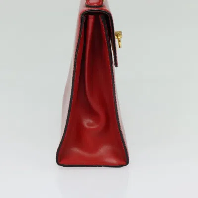 Pre-owned Celine Vintage Logo Top Handle Bag Leather Red Leather Bag ()
