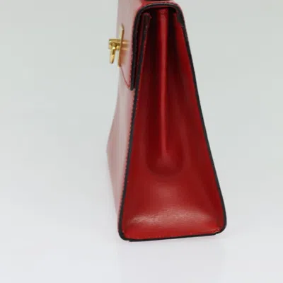 Pre-owned Celine Vintage Logo Top Handle Bag Leather Red Leather Bag ()