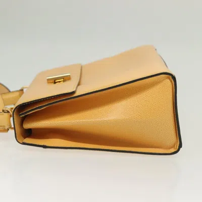 Pre-owned Celine Vintage Convertible Turnlock Top Handle Bag Leather Yellow Leather Bag ()
