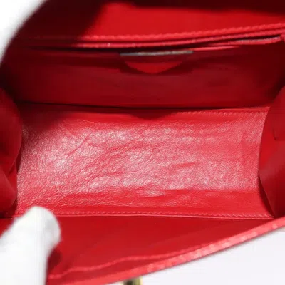 Pre-owned Celine Vintage Logo Top Handle Bag Leather Red Leather Bag ()