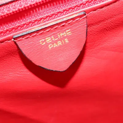 Pre-owned Celine Vintage Logo Top Handle Bag Leather Red Leather Bag ()