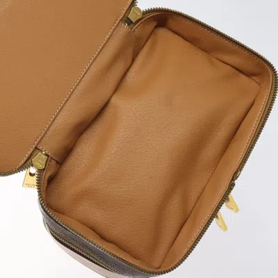 Pre-owned Celine Vintage Double Zip Vanity Case Macadam Coated Canvas Brown Canvas Bag ()