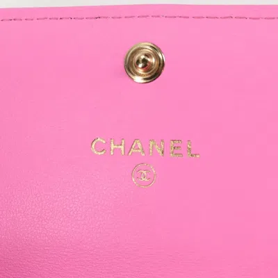 Pre-owned Chanel 19 Flap Coin Purse With Chain Quilted Denim Pink Canvas Bag ()