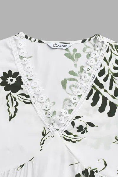 Cupshe Green Paisley V-neck Mini Dress In Multi