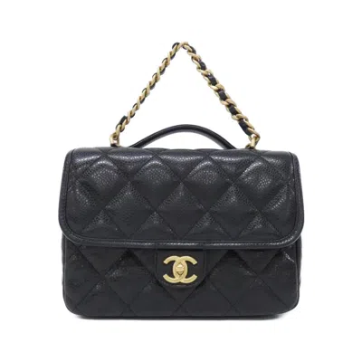 Pre-owned Chanel Black Grained Calfskin Backpack ()