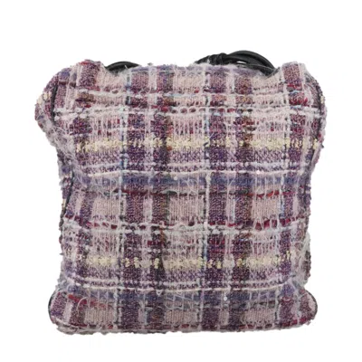 Pre-owned Chanel Camellia Chain Bag Canvas Purple Canvas Bag ()