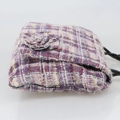 Pre-owned Chanel Camellia Chain Bag Canvas Purple Canvas Bag ()
