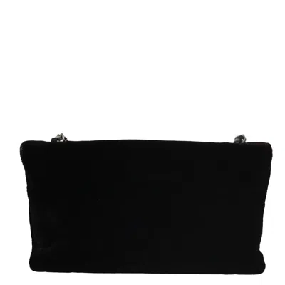 Pre-owned Chanel Camellia No.5 Chain Flap Bag Velvet Black Velvet Bag ()