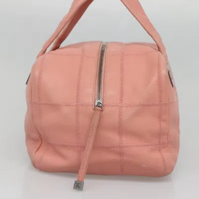 Pre-owned Chanel Chocolate Bar Cc Bowler Bag Caviar Skin Pink Leather Bag ()