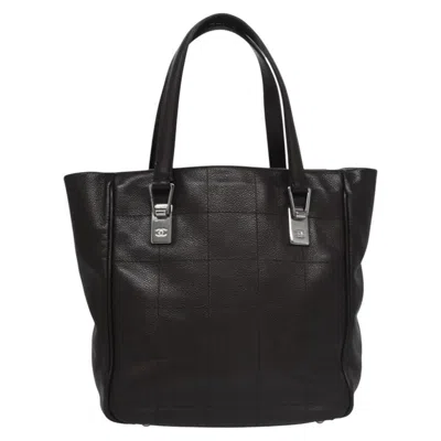 Pre-owned Chanel Chocolate Bar Coco Mark Handbag Caviar Skin Brown Leather Bag ()