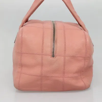 Pre-owned Chanel Chocolate Bar Cc Bowler Bag Caviar Skin Pink Leather Bag ()