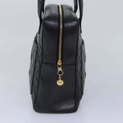 Pre-owned Chanel Coco Mark Black Cakfskin Black Leather Bag ()