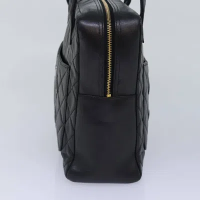 Pre-owned Chanel Coco Mark Black Cakfskin Black Leather Bag ()