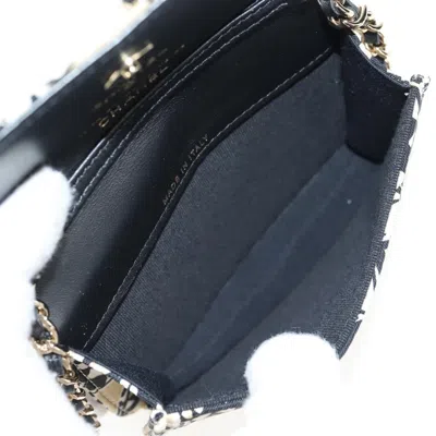 Pre-owned Chanel Flap Card Holder On Chain Quilted Printed Canvas Beige Canvas Bag () In Sand