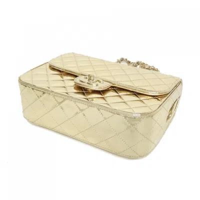 Pre-owned Chanel Gold Metallic Leather Backpack ()