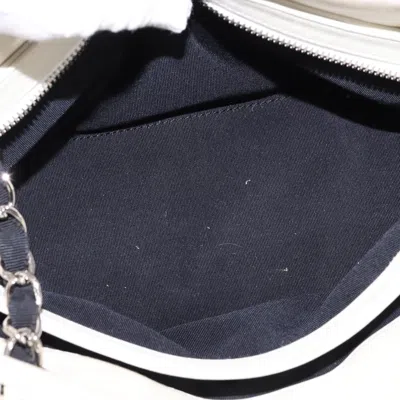 Pre-owned Chanel Just Mademoiselle Bag Woven Stitch Patent Beige Patent_leather Bag () In Sand