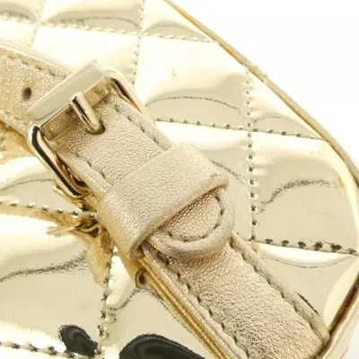Pre-owned Chanel Gold Metallic Leather Backpack ()