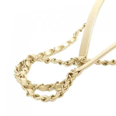 Pre-owned Chanel Gold Metallic Leather Backpack ()