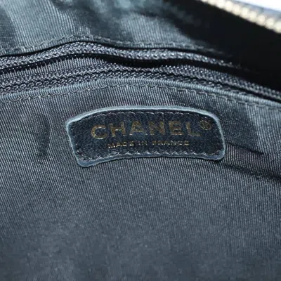 Pre-owned Chanel Timeless Cc Chain Pochette Quilted Caviar Black Leather Bag ()
