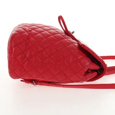 Pre-owned Chanel Urban Spirit Backpack Quilted Lambskin Red Leather Bag ()