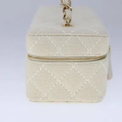 Pre-owned Chanel Vanity Toiletries Cotton White Cotton Bag ()