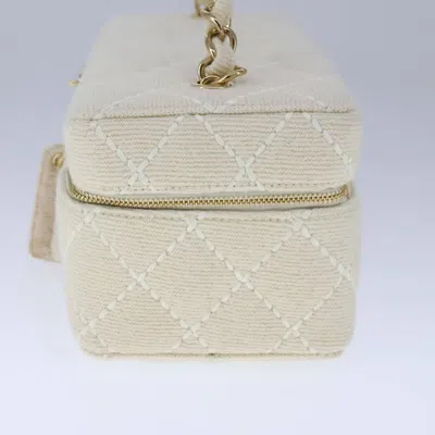 Pre-owned Chanel Vanity Toiletries Cotton White Cotton Bag ()