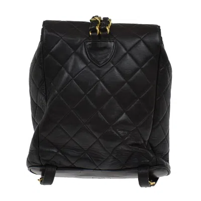 Pre-owned Chanel Vintage Cc Pocket Backpack Quilted Lambskin Black Leather Bag ()